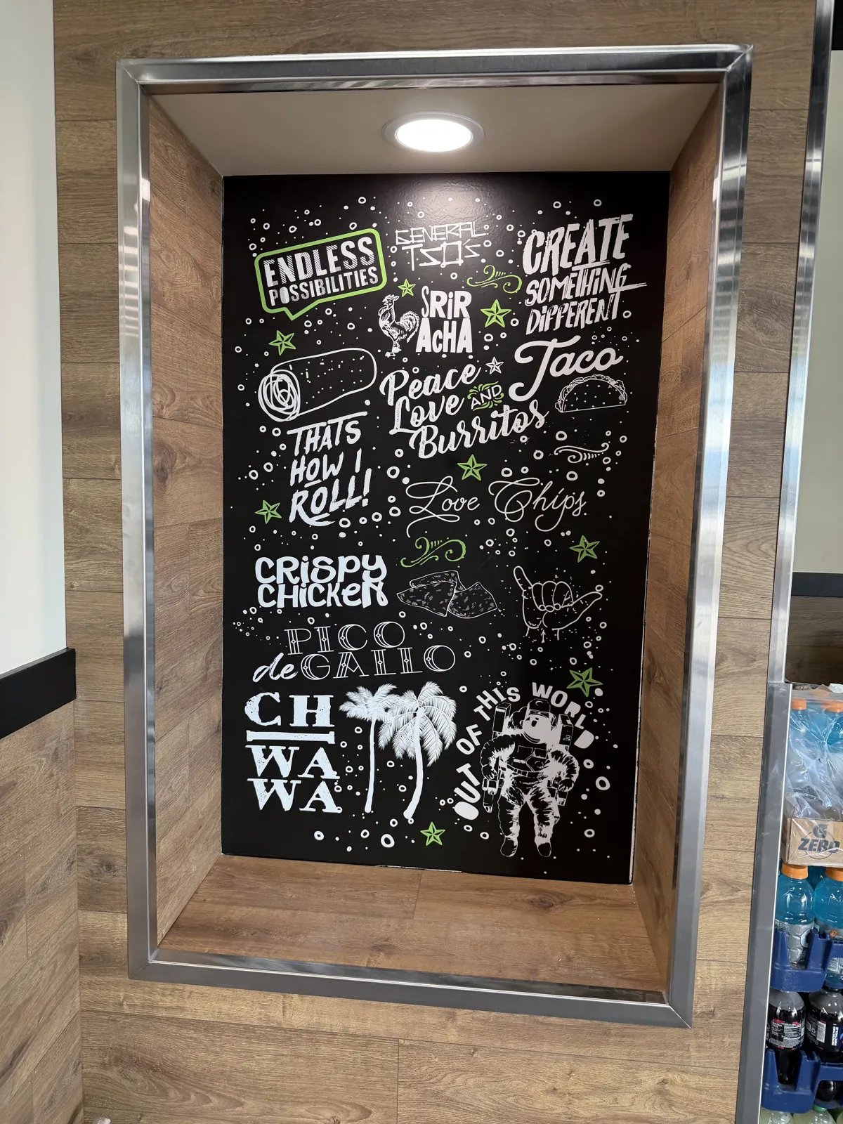 Cafe Rio — Chalk-Style Menu Wall — Printed Chalkboard-Style Wall Graphic, Framed