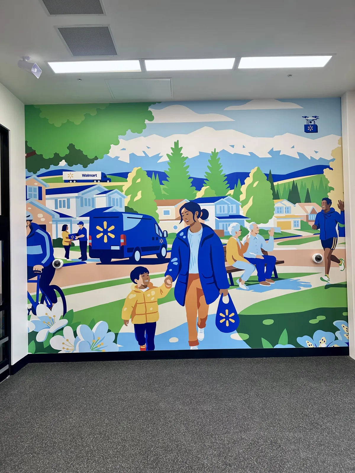 Walmart — Grand-Opening Walls, Saratoga Springs — Printed Wall Murals, Break-Room Graphics